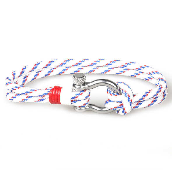 Charm Bracelets New stainless steel buckle bow type hot selling product ship anchor fashion beach umbrella rope bracelet hand decoration rope technolo