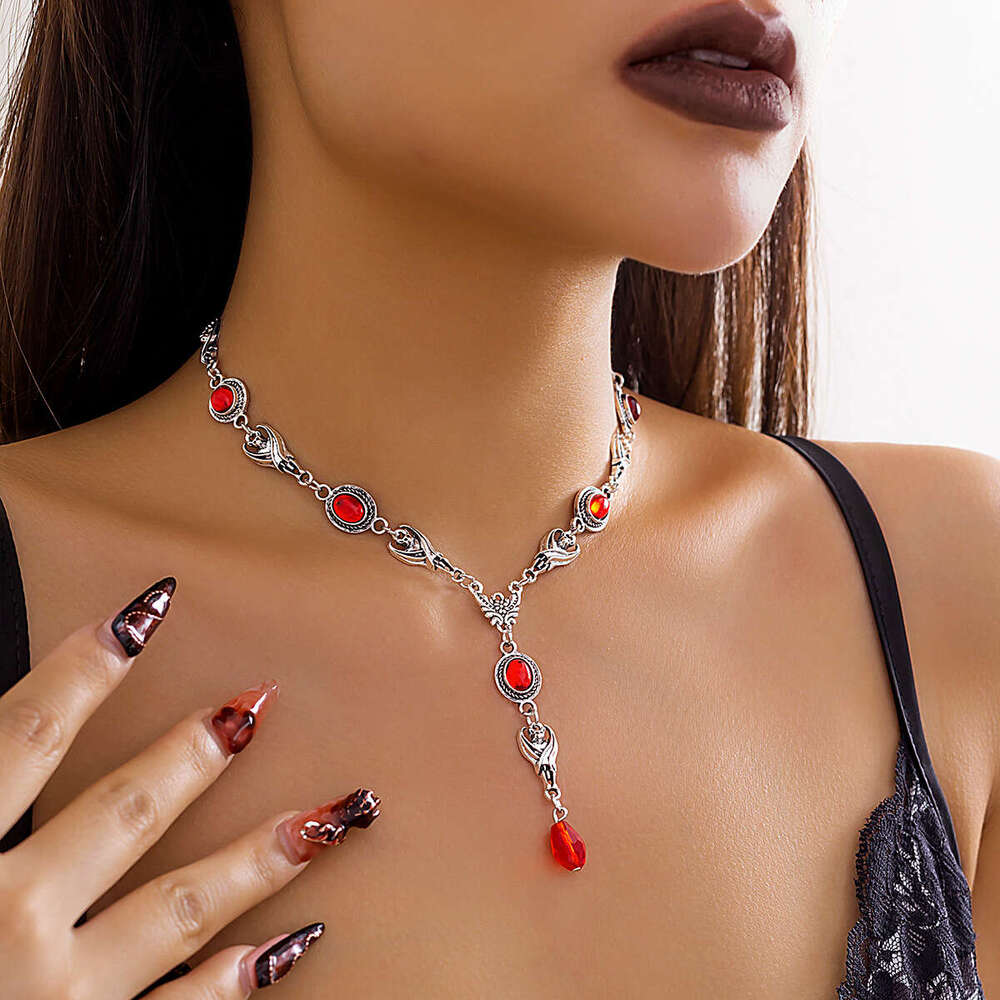 Jewelry Halloween Personalized Devil Gothic Necklace, Crowd Cyber Ghost Necklace