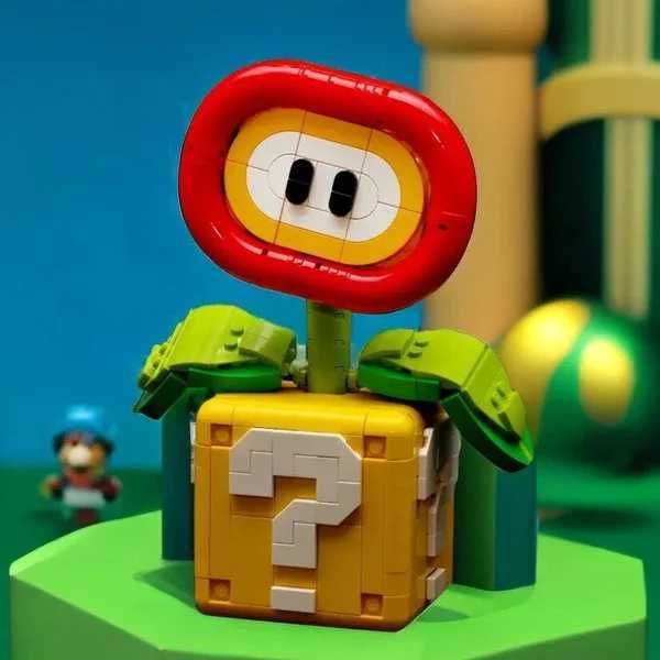 Free shipping Blocks NEW MOC Piranha Plant Model Fit Flame Flower Assembled Building Block Brick Children Educational Toys Christmas Gifts