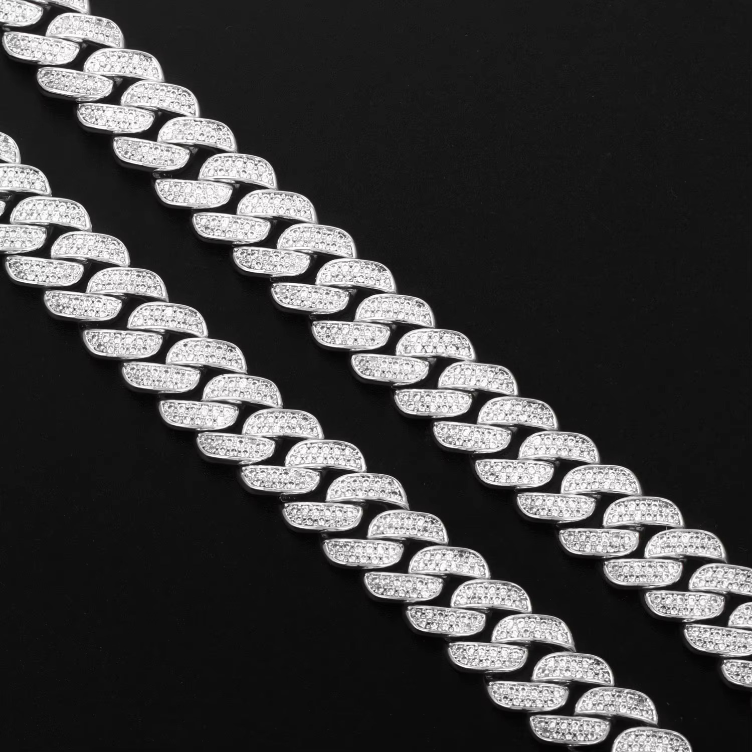 Hot Sale Hip Hop Iced Out Dia Zirconia Cuban k Chain Necklace