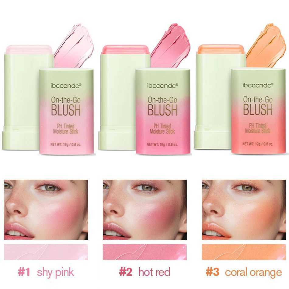 Pink Coral B Stick Multi-function Natural Cheek Lips Tinted Moisturize Waterproof Color Changing Solid Rouge Ber CreamW250220