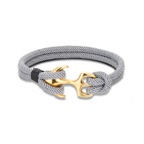 Charm Bracelets Mens stainless steel electroplated gold boat anchor bracelet womens couple Milan rope umbrella rope hand rope hot selling H25220