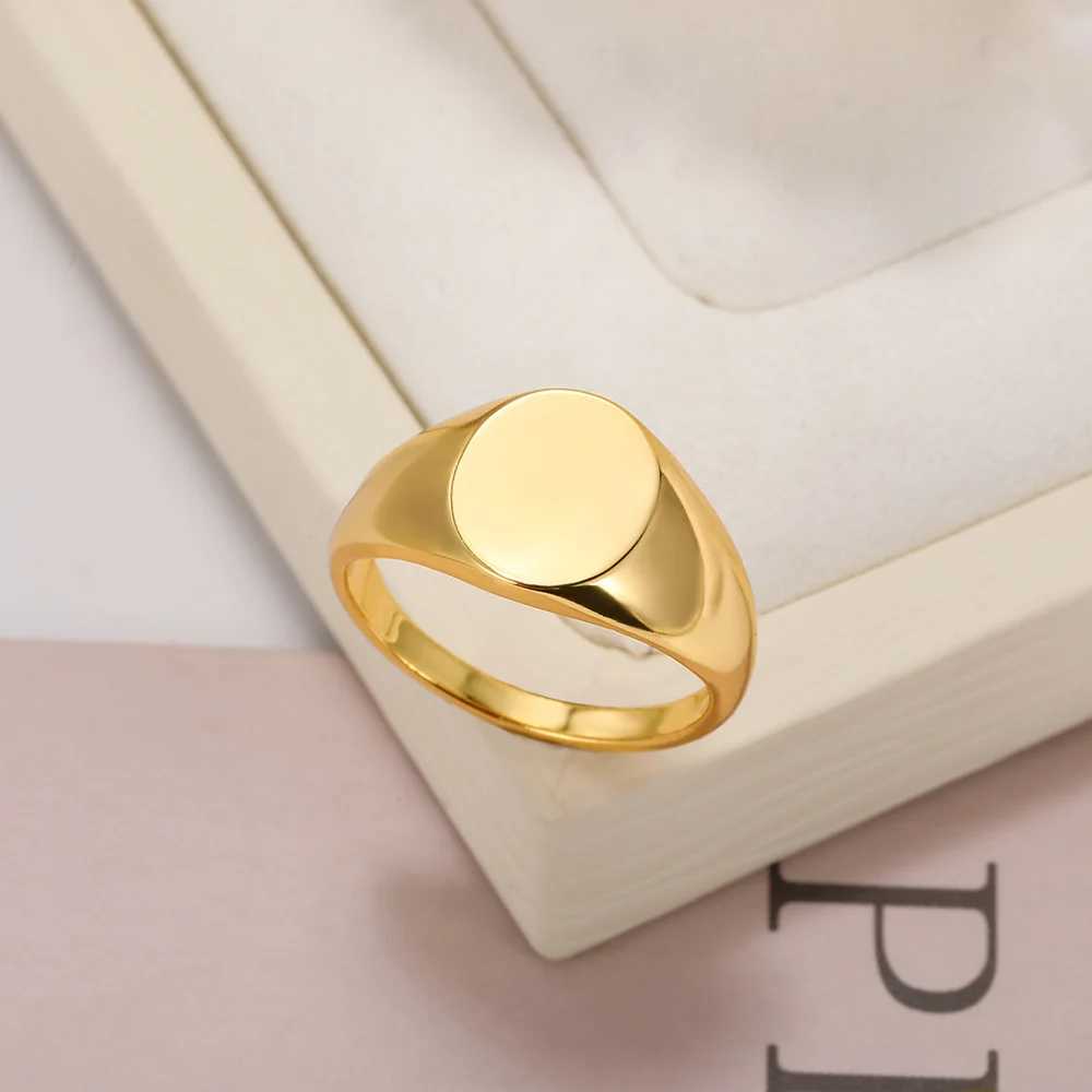 Classic Round Rings for Wen Men Gold Color Stainless Steel Ring 2024 Trend Unisex Punk Hiphop Party Jewelry that Items X250220