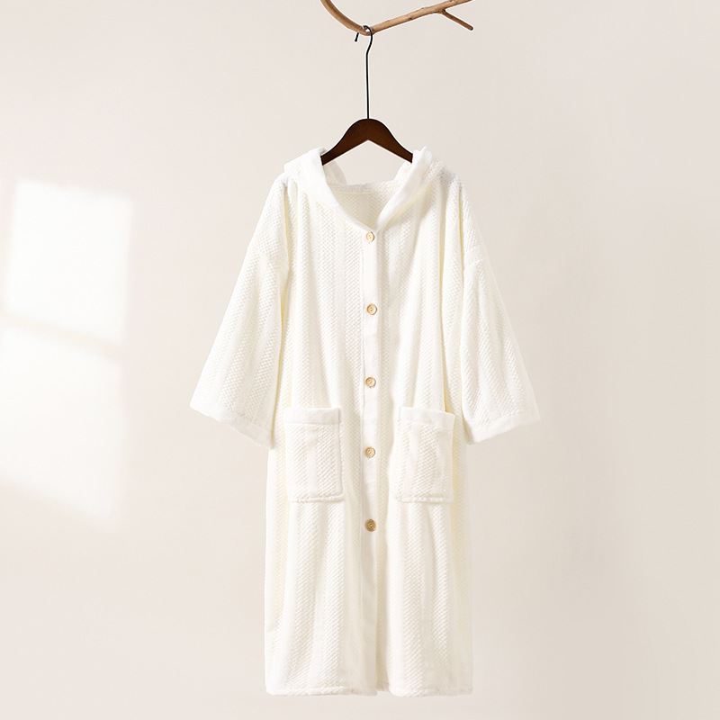 B706-Coral fleece nightgown for women high-grade long robe pineapple couple bathrobe can be worn outside bathrobe thick bath pajamas