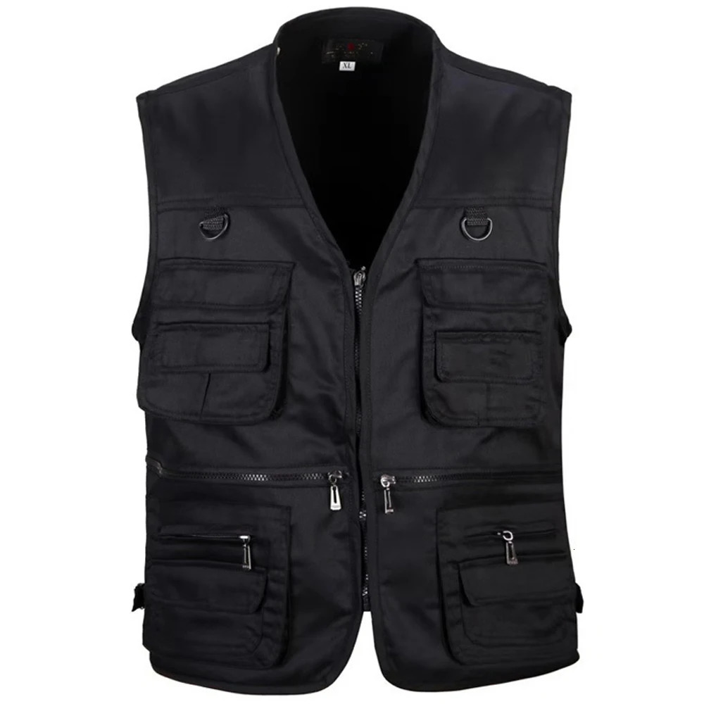 Summer Men Tactical Hiking Fishing Vest -pocket Pographer Waistcoat Outdoor Leisure Male Thin Cargo Jacket Vests S-6XL 250219