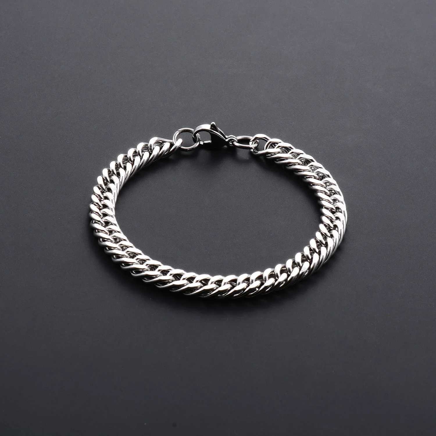 New Tren Silver Gold Color 316L Stainl Steel Cu Cuban Link Base Chain Unisex Wrist Jewelry Gifts for Men WomenXJ250219
