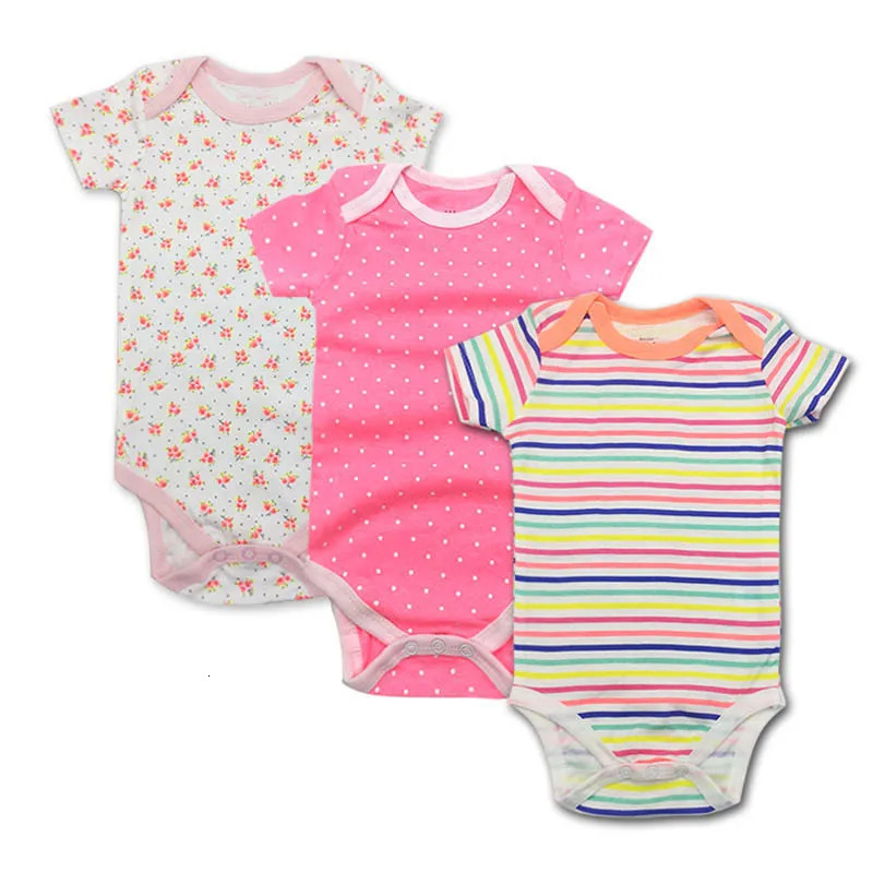 5piece/lot Baby Bodysuit born Babies Boys Girls Body Random 3 Pack 3 6 9 12 18 24 Months Infant Short Sleeve Clothing 250220