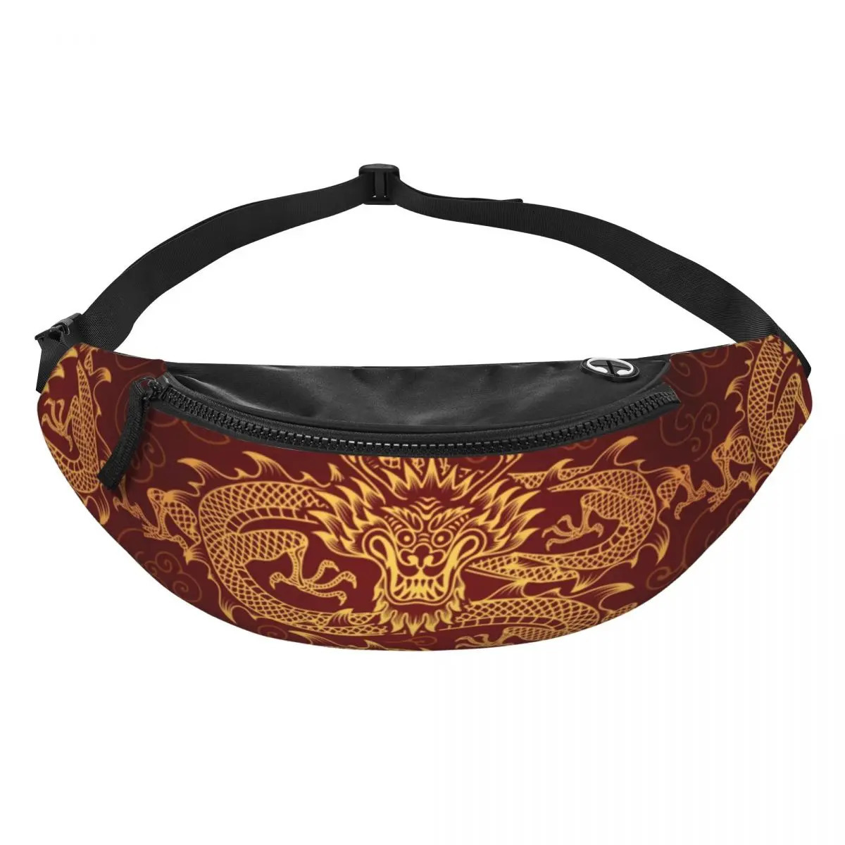 Red Japanese Dragon Pattern Fanny Pack for Men Women Fashion Asian Oriental Art Crossbody Waist Bag Traveling Phone Money Pouch 250219