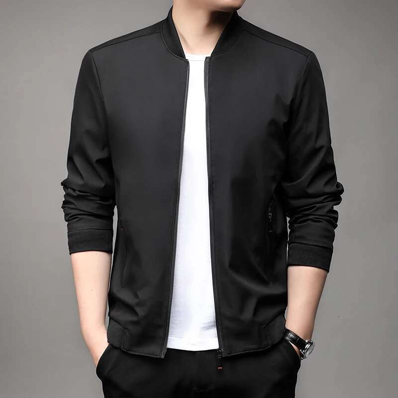 2024 High Quality Fashion Beautiful Spring Baseball Neck Business Casual Jacket Men American Spring Coat Dad Jacket M-5XL