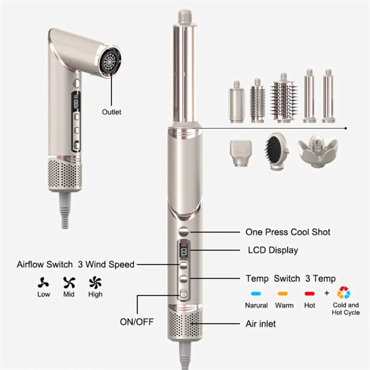 Popular folding hair dryer with negative ion household hot air comb set sandstorm dragon hair styling tool professional hair dryer with EU plug A W250