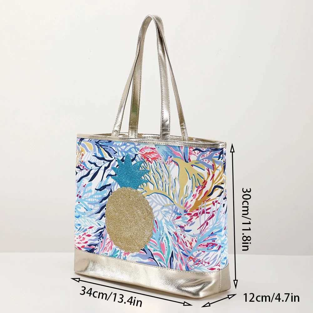 Floral Travel Bag For Ladies Pineapple Tote Bag For Women Carry On Beach Sports Gym Overnight Weekender Bag Z250219