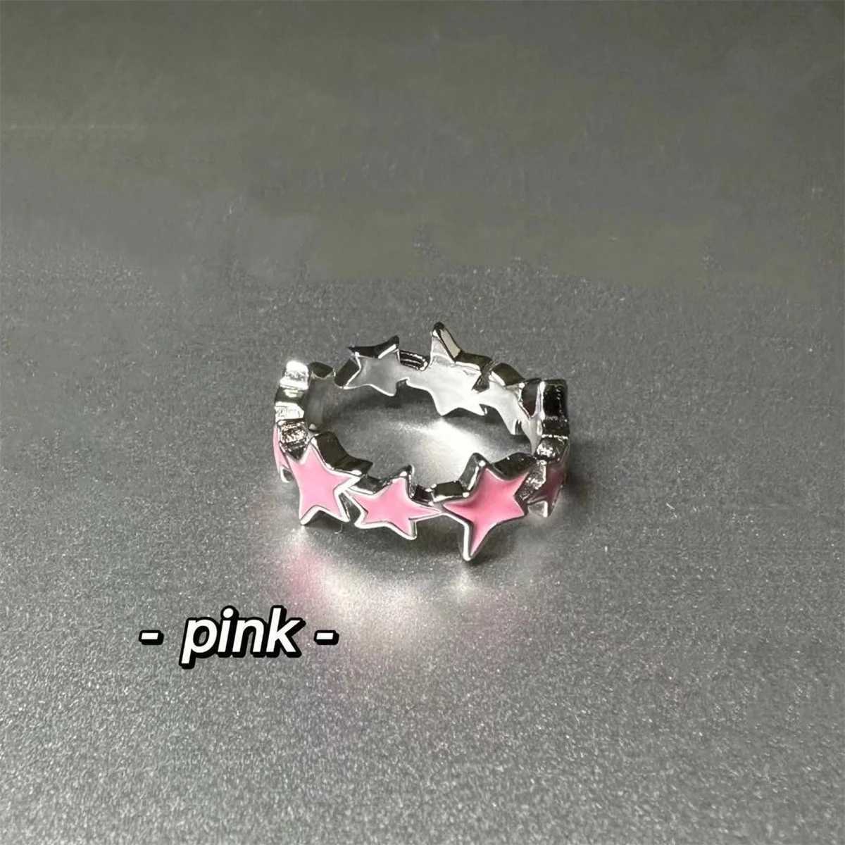 Kpop Fashion Star Zircon Crystal Rings for Wen Girls Double Layer Ring Aesthetic Jewelry y2k Accessories 2025 New Trend X250220