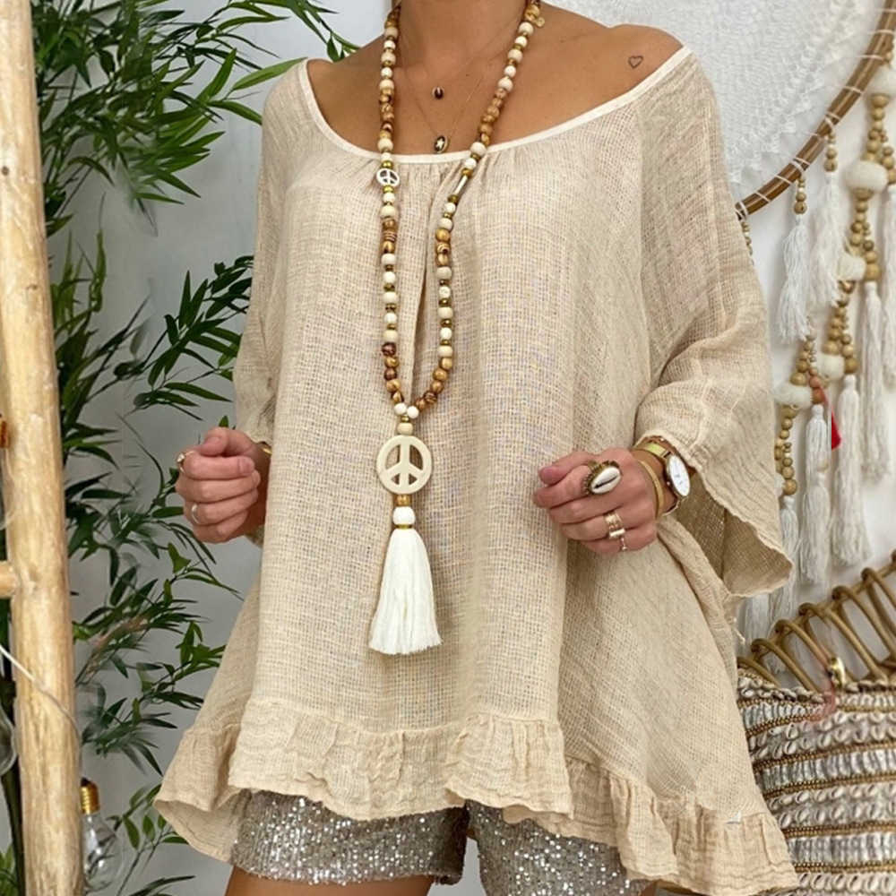 Pendant Necklaces Wooden Beaded Tassel Necklace womens Handmade Bohemian Peace Symbol Pendant sweater chain H25219