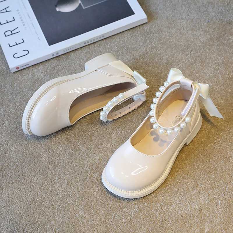 Girls Beading Princess Shoes Big Girls Low Heels Patent Leather Shoes Kids Ankle Strap Sequins Lolita Dress Party Shoes 6-12Y X250220