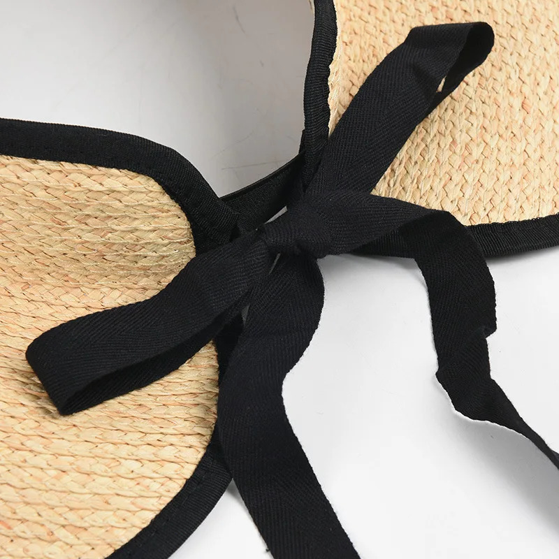 USPOP Women Sun Hats Natural Raffia Straw Hats Bowknot Wide Brim Beach Hats 250219