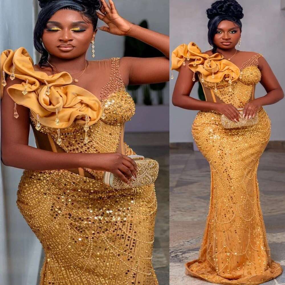 Customized 2025 golden illusion mermaid prom rhinestones sequins formal evening party birthday dresses zj184