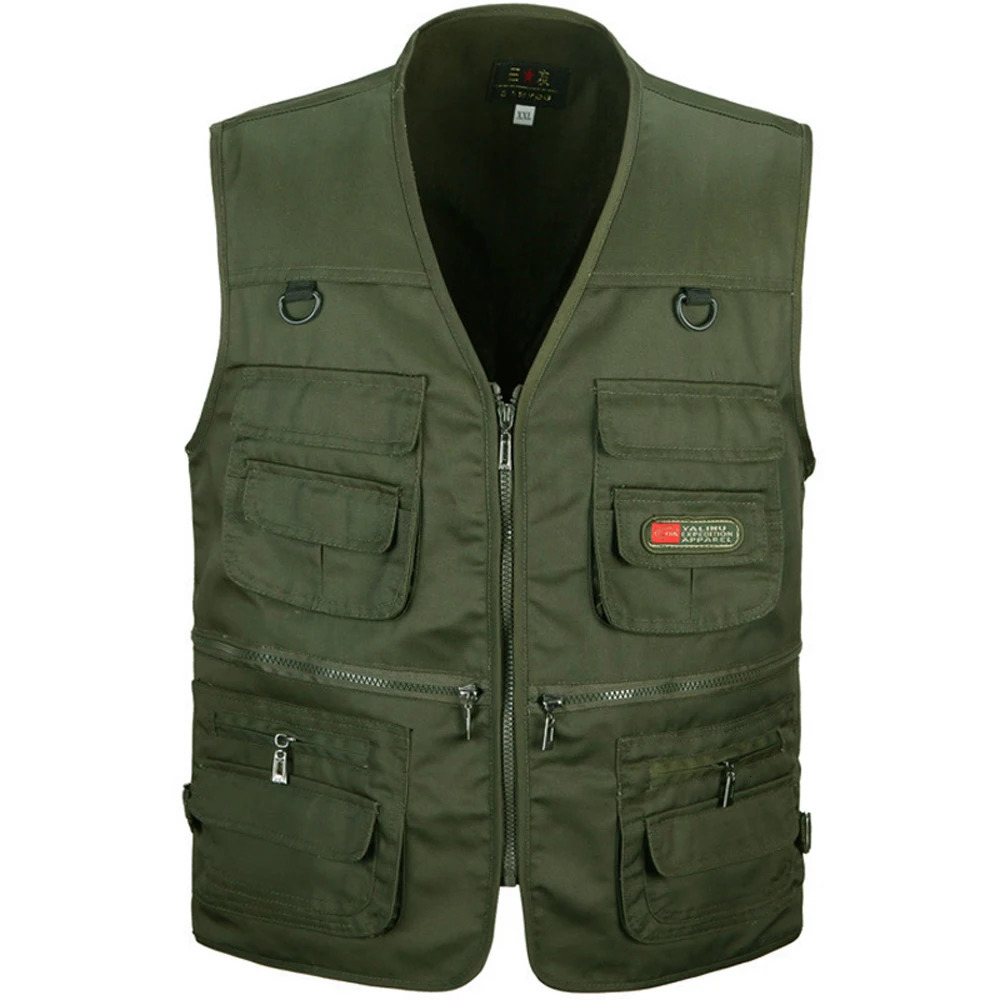 Summer Men Tactical Hiking Fishing Vest -pocket Pographer Waistcoat Outdoor Leisure Male Thin Cargo Jacket Vests S-6XL 250219