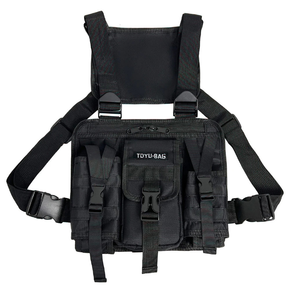Molle Shoulder Vest Bags Oxford Cloth Male Chest Bag Adjustable Multiple Pockets Lightweight for Outdoor Camping Supplies 250118