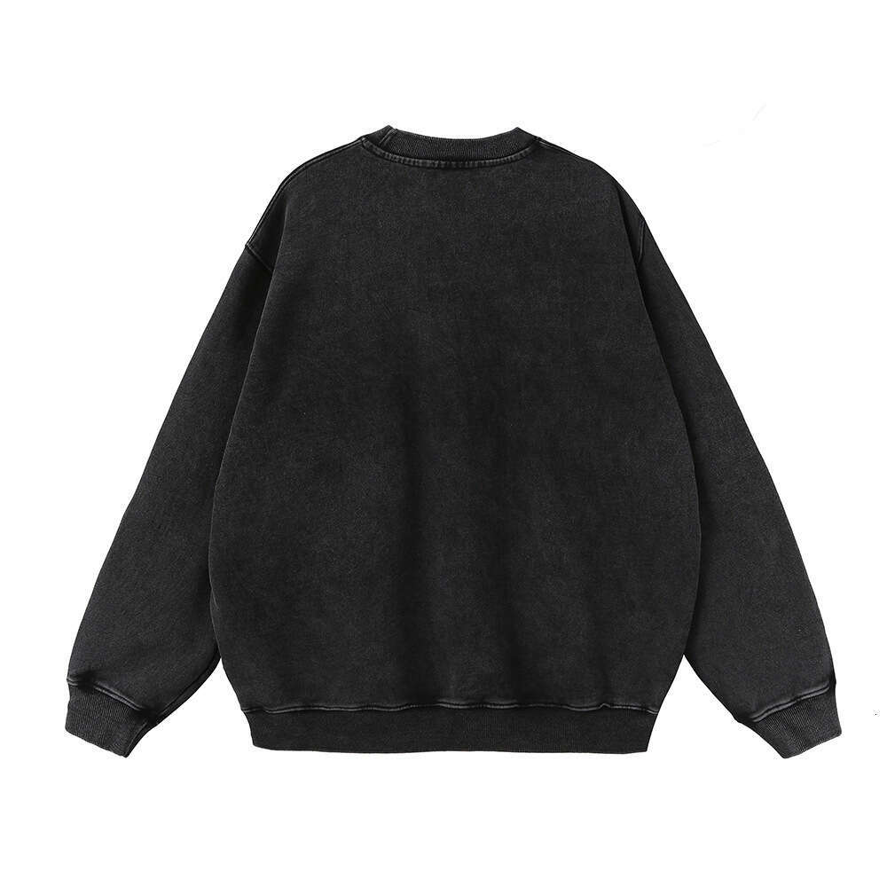 Angel print vintage Wind long sleeved hoodie for men and women, high street trendy brand wash top