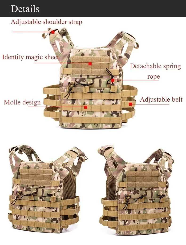 Hunting Tactical Vest Body Armor JPC Molle Plate Carrier Vest Multifunctional Outdoor Molle Training Vest Game Jungle EquipmentXJ250219