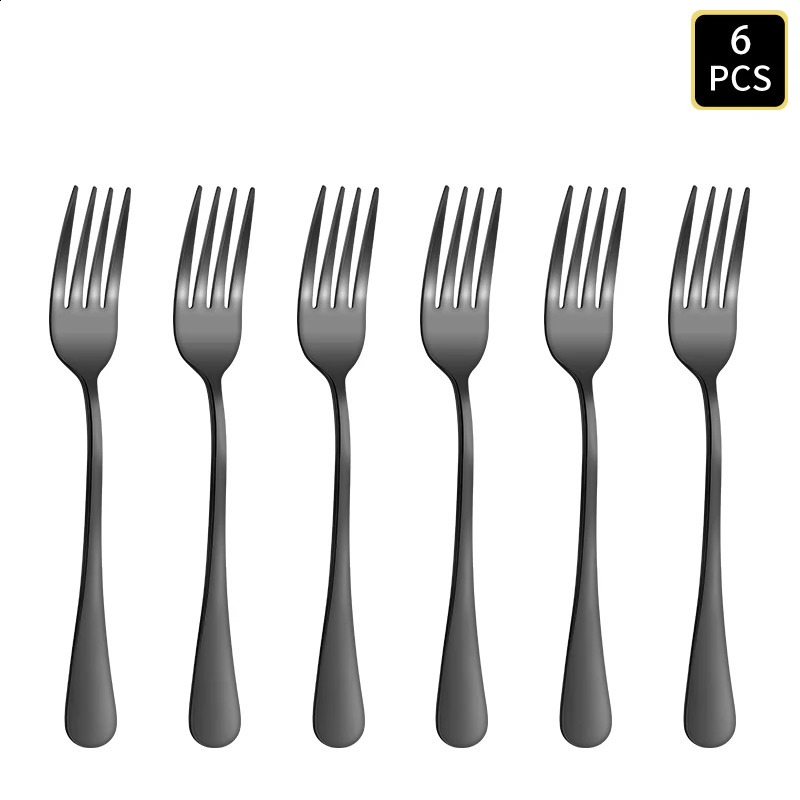 1624 pieces black stainless steel cutlery set with 1010 round handled knives forks and spoons suitable for home el use 250212
