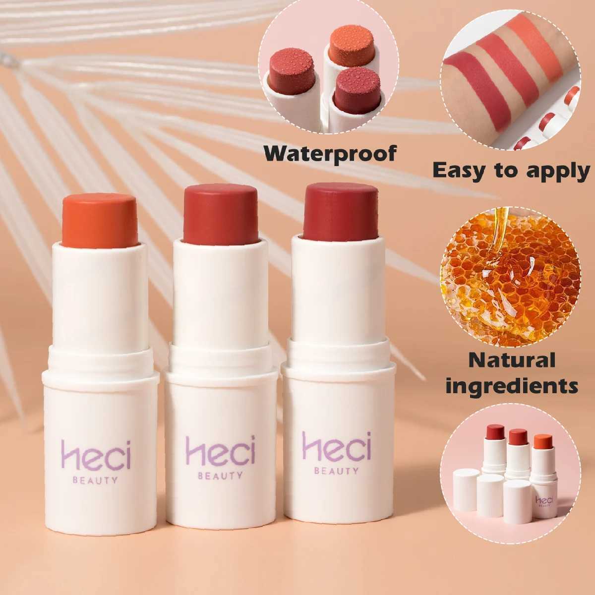 Womens Gift Creamy B Sticks 3pcs/Set Vibrant Orange Red B Waterproof Multifunctional Face Makeup Moisturizer StickW250220