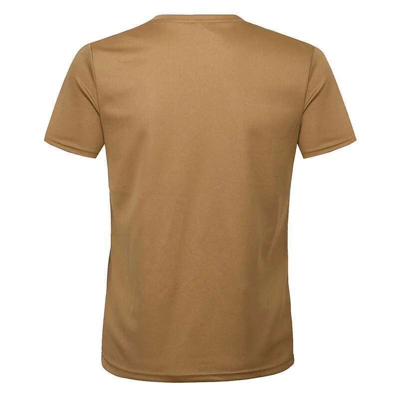 MEGE-Men's Short Sleeve Round Neck T-shirt, Brand Clothing, Solid, Breathable, Quick Drying, Casual