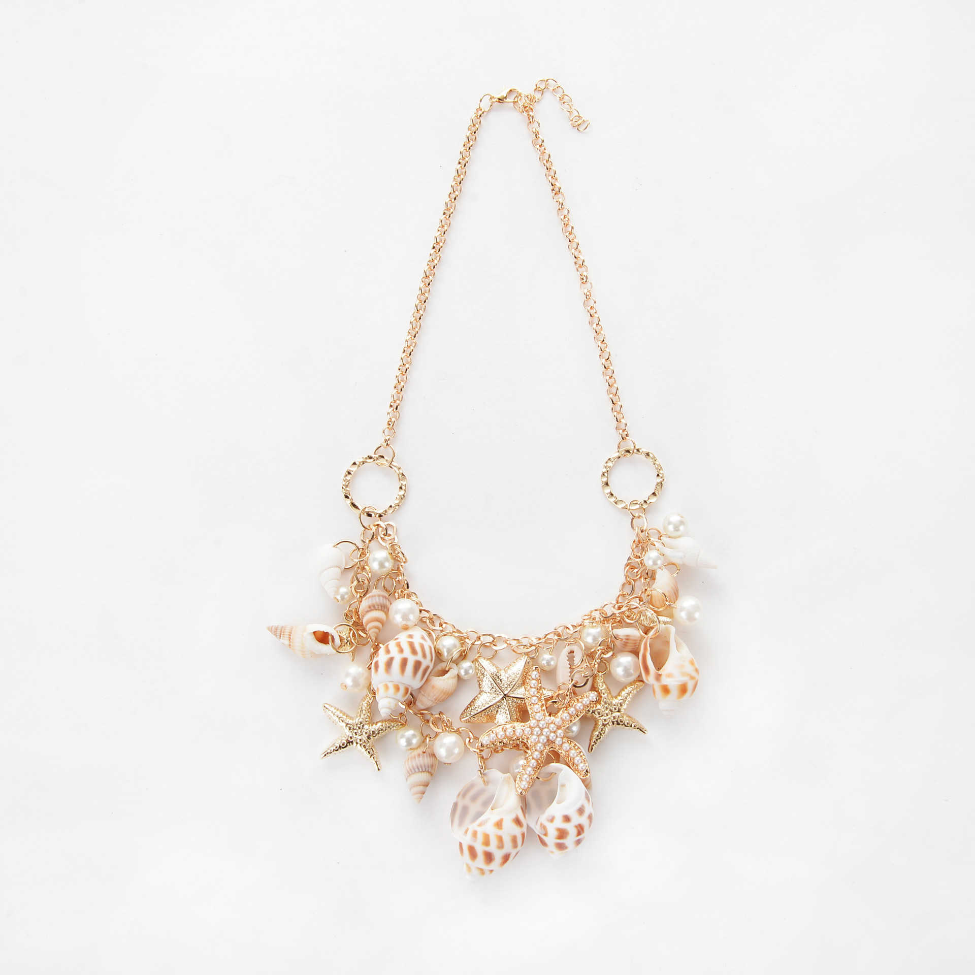 Pendant Necklaces Fashionable beach style sparkling Starfish Necklace Fashion Jewelry 9040 H25219