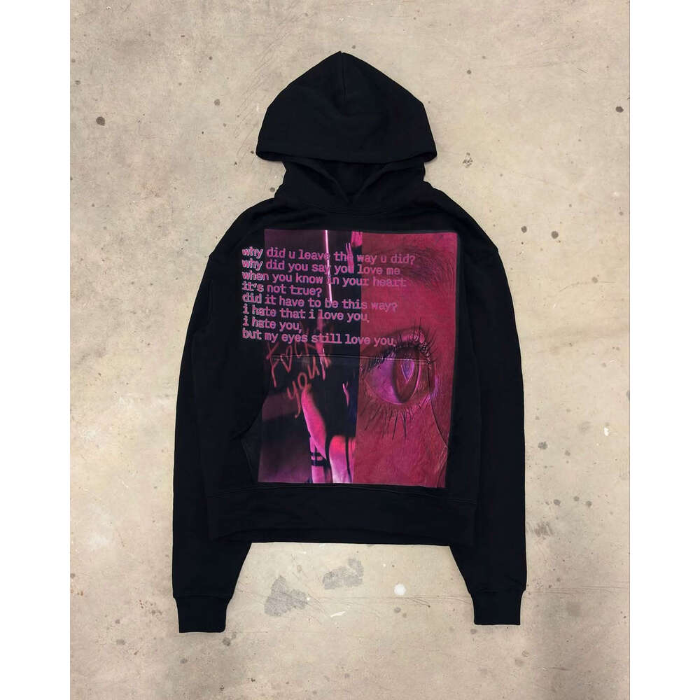 Personalized printed sweatshirt long sleeved pullover hooded jacket street trend y2k