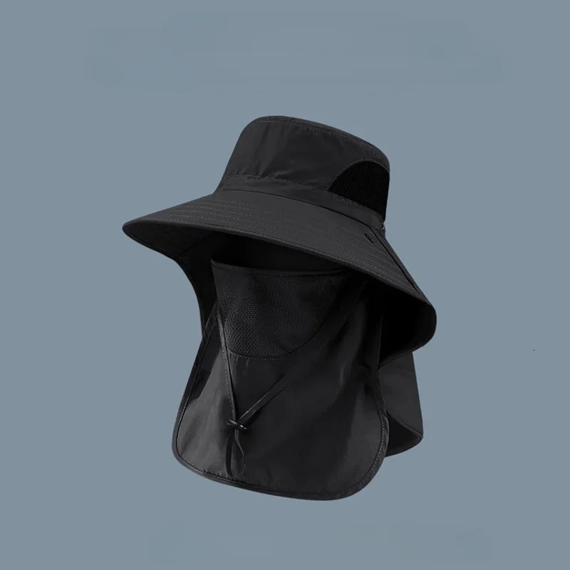 Summer Sun Hats UV Protection Outdoor Hunting Fishing Cap For Men Women Hiking Camping Visor Bucket Hat Neck Flap Fisherman 250117