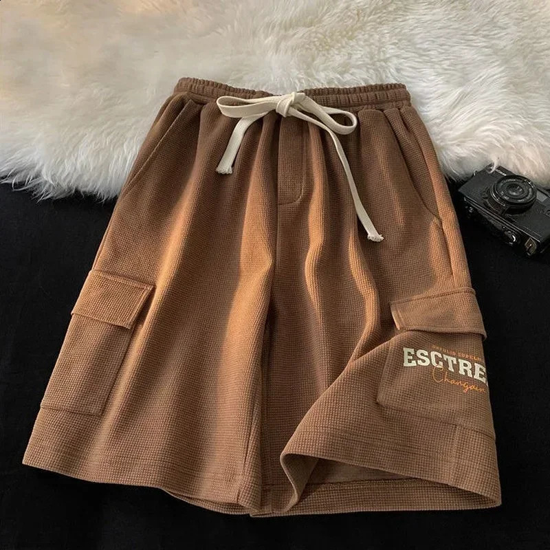 WoMen Shorts Pockets Drawstring Sports Pants Loose Wide Leg Breathable Casual Short Five-point Summer Short Streetwear men 250217