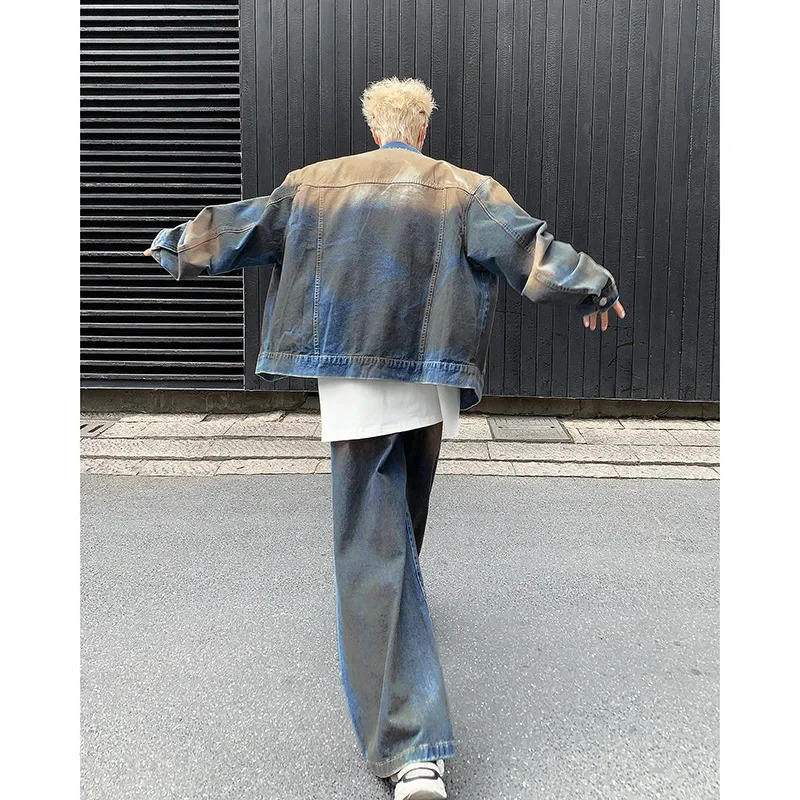 Vintage Washing Distressed Denim Jacket And Slimming Jeans Autumn Two-Piece Suit For Men Casual Style From China 250220