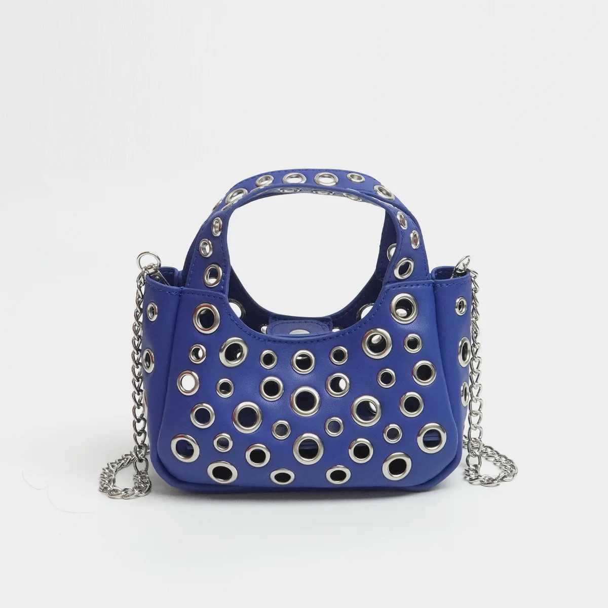 Fashionable hollow cute womens handbag designer luxury Pu leather chain shoulder cross body bag trend wallet Y250218