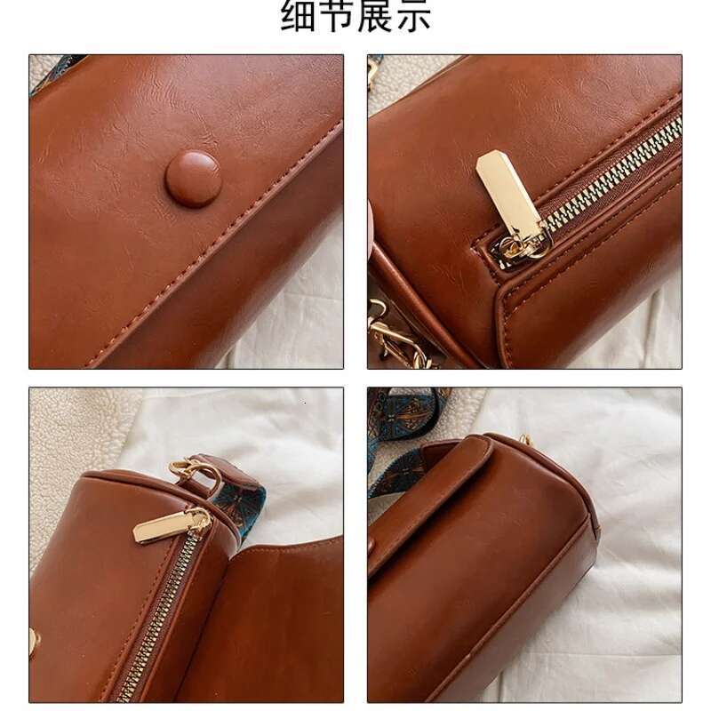 Wide Shoulder Strap Women's Retro Crossbody Bag Summer Handbag Women's Handbag Single Shoulder Underarm Women's Small Cyder Bag