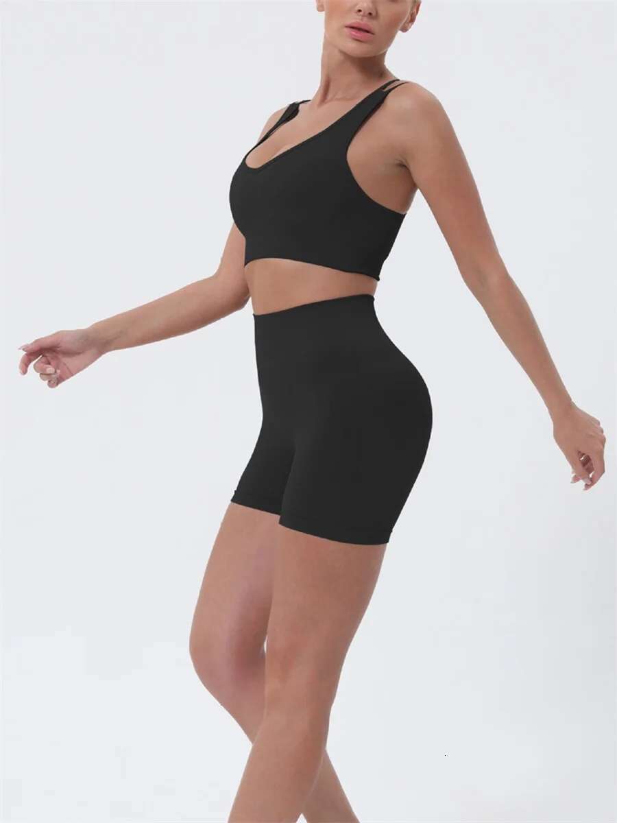 Women S Summer 2 Piece Outfits Sleeveless Crop Tops High Waisted Shorts Set Casual Activewear Beachwear