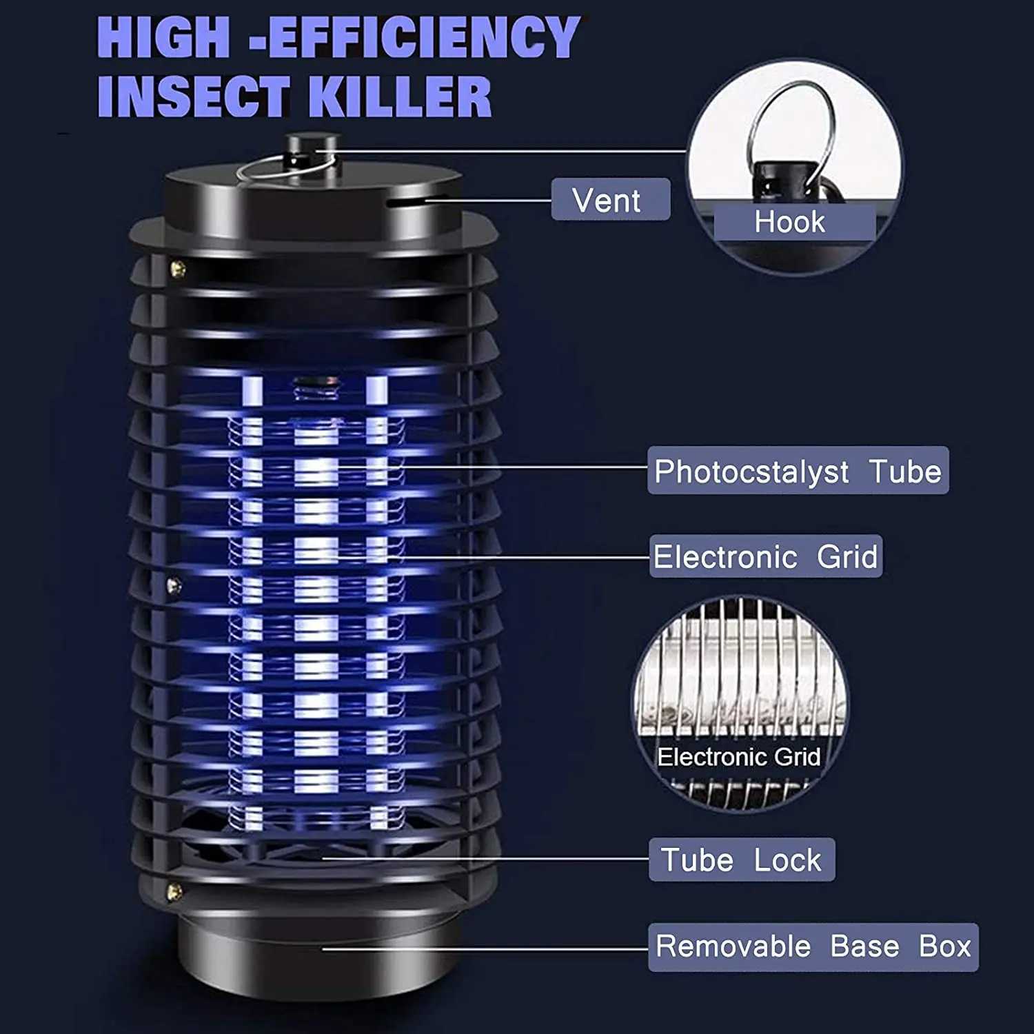 New Arrival Electric Bug Zapper Bug Zapper Indoor and Outdoor Fly Zapper with Blue Lights Mosquito Lamp for Garden PatioUS Plug Z250220