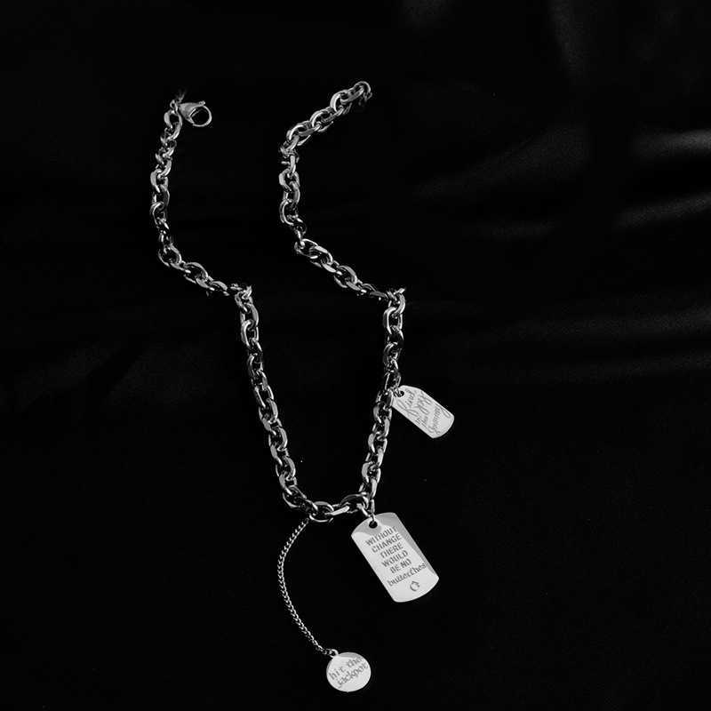 Pendant Necklaces Titanium steel ins multi-layer hip-hop collarbone chain womens brand thick chain niche design temperament street layering necklace t