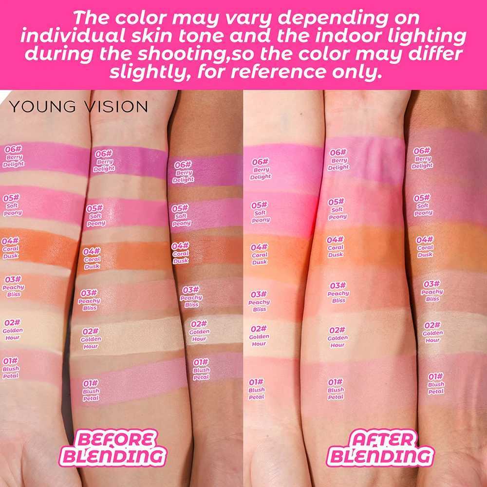 VISION 6-Color Matte Heart B Contour Stick Face Sculpting Mousse B and Lipstick 3-in-1 gift 1pcs makeup brushW250220