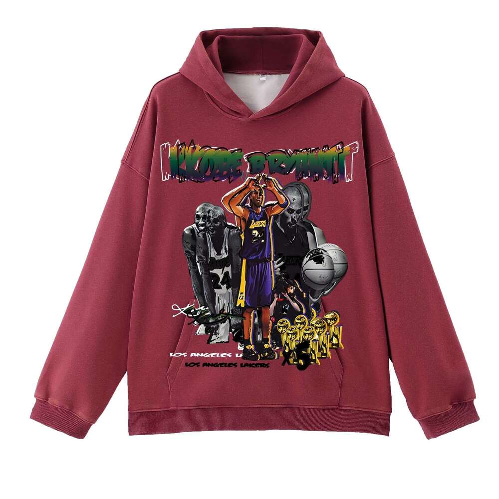 Hot! 400g Water Washed Hooded Sweatshirt: Black Loose Shoulder Blank
