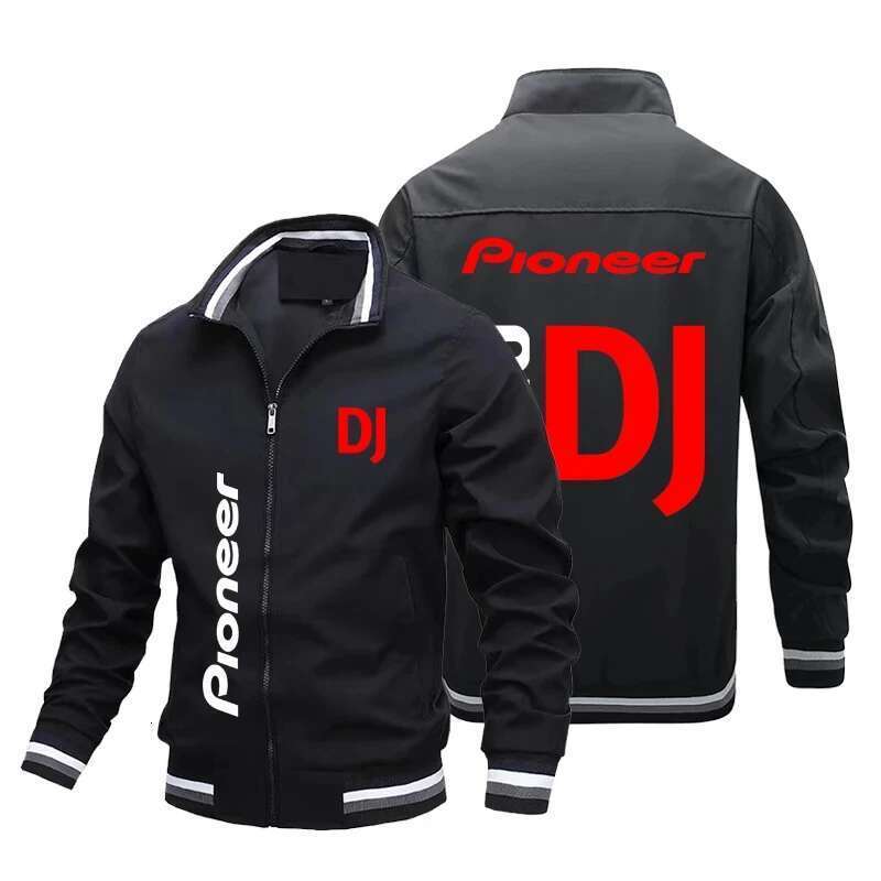 Retro Motorcycle Racing Jacket with Logo Printed for Men, Casual Cycling Clothing Windshield, Zipper, Spring & Autumn Style