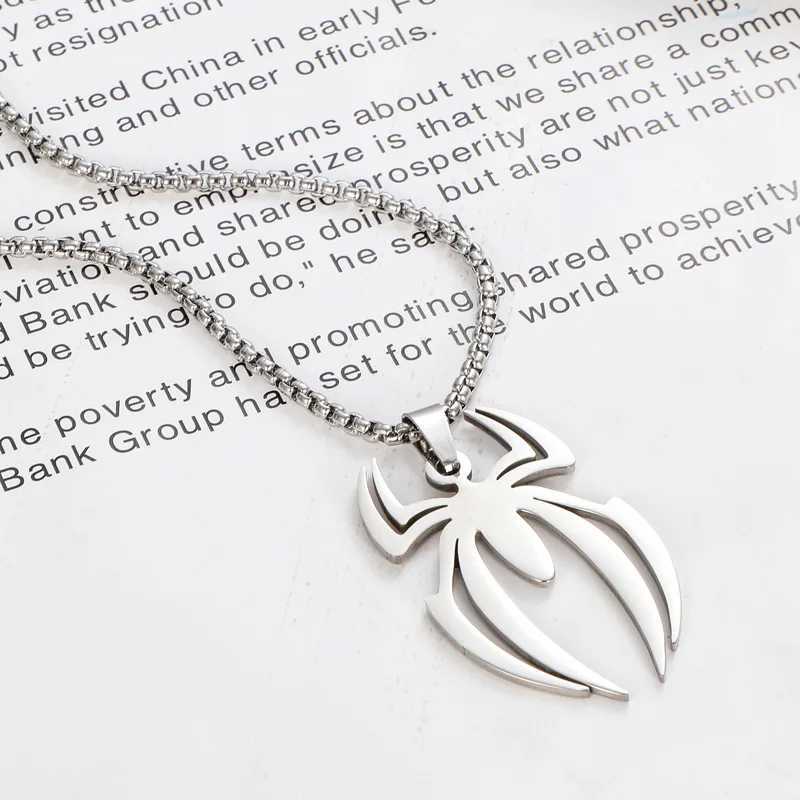 Hip Hop Spider Pendant Chain Necklaces For Men Gothic Neck Chains Punk Insect Vintage Necklace Men Streetwear GiftsXJ250219