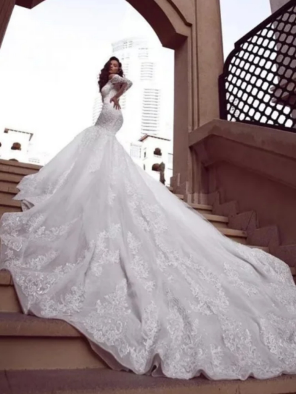 Sexy Mermaid Wedding Dress Appliques Lace Off Shoulder Bride Gowns Ruffles Ruched Sweep Train Bridal Dresses Customized