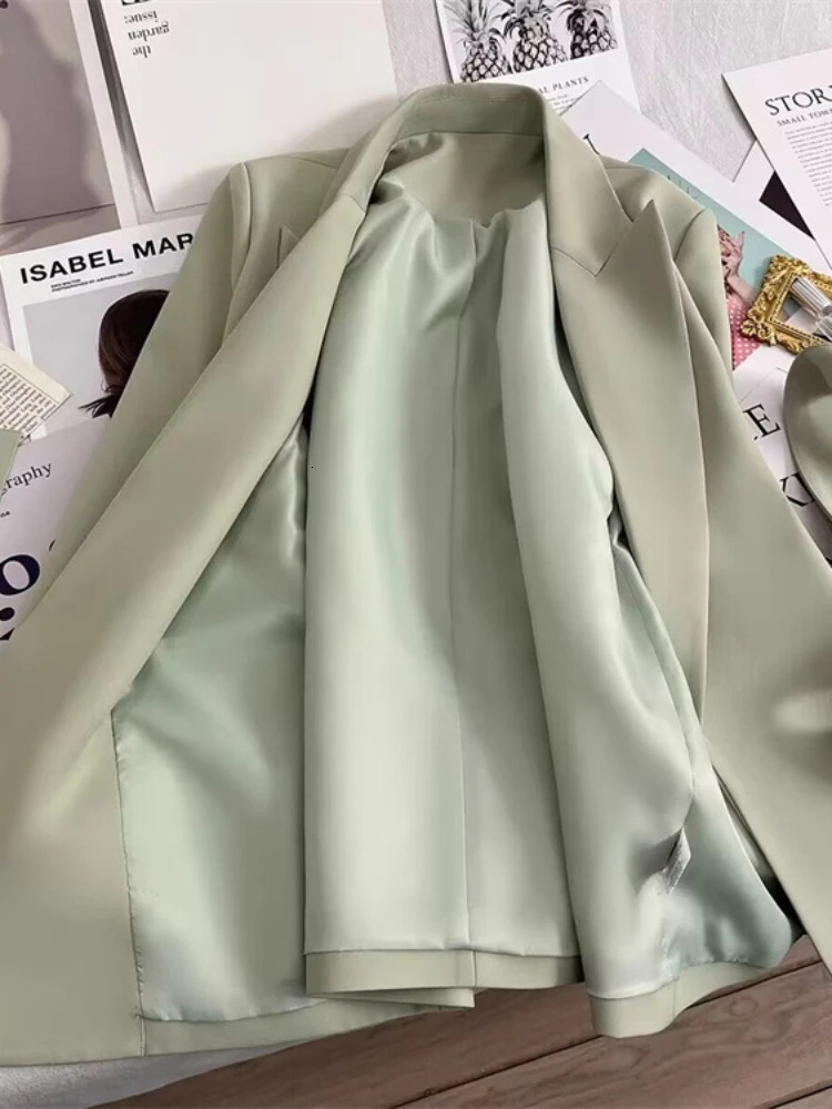 Womens Blazers Spring Autumn Suit Coat Beige Tie Up Jacket Slim Fit Stylish Top Outerwear Office Lady Blazer for Women Clothing 250213