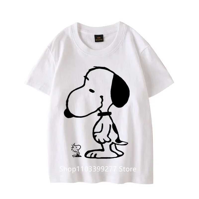 T-shirts New Boys and Girls T-shirt Childlike Summer O-neck T-shirt Cartoon Animation Comfortable Short Breathable Cotton T-shirt H250220