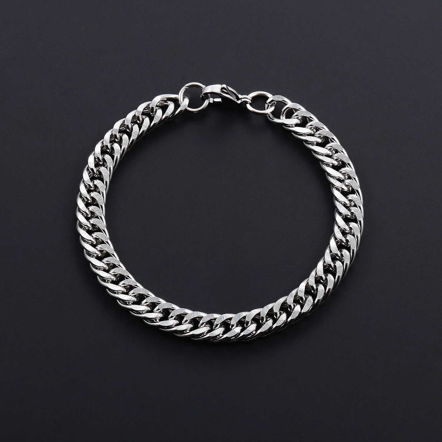 New Tren Silver Gold Color 316L Stainl Steel Cu Cuban Link Base Chain Unisex Wrist Jewelry Gifts for Men WomenXJ250219