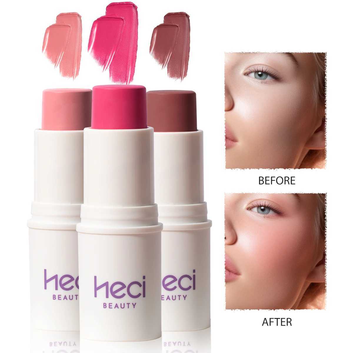 3 pieces/set Hot Pink lipstick Coloring Multi purpose Waterproof Makeup Stick Set High Color Silk Moisturizing Candy Rose Cream B CreamW250220