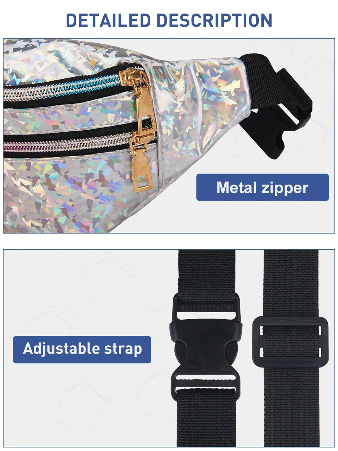 Laser Fanny Pack Belt Bag for Women Cross Body Packs Crossbody Bags small Waist Fashion Bum 250219