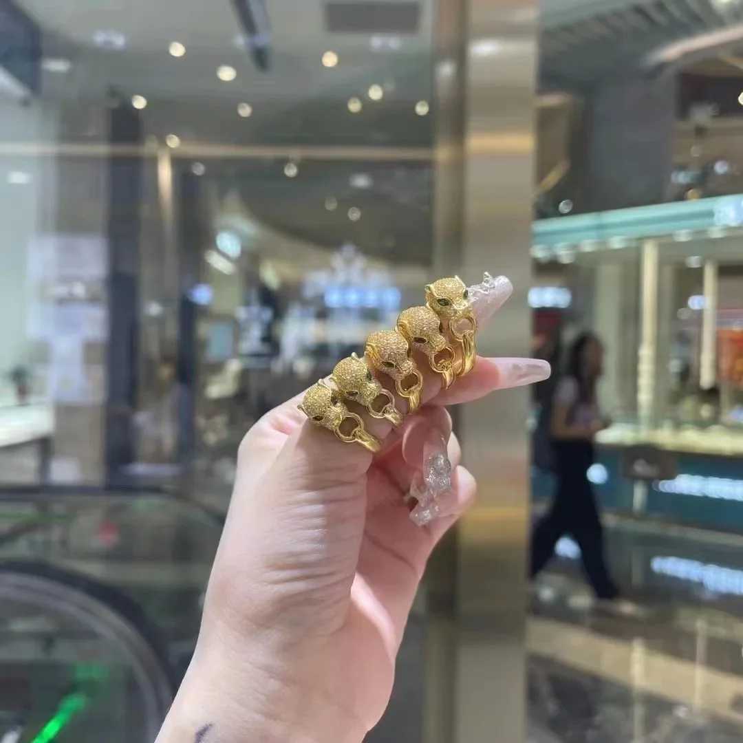 Golden Leopard Real 18K Gold Ring for Wan Luxury Quality Fine Jewelry AU750 Ring Party Gift X250220