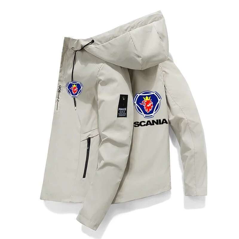 Men's Covered Cut Zippered Hooded Jacket, Casual Windshield, New Brand, Spring & Autumn Fashion, 2024
