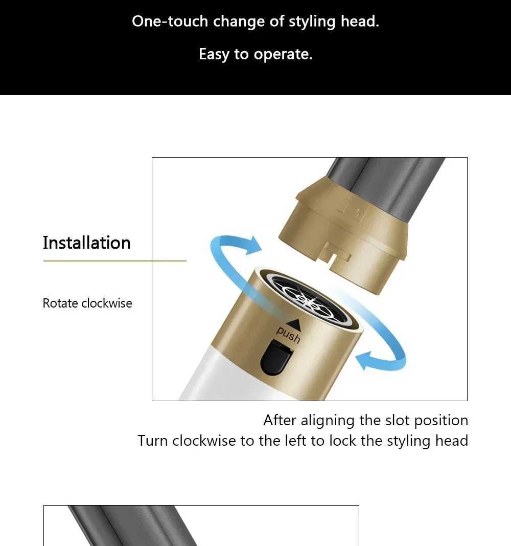6-inch high-speed hair dryer multifunctional straight curling dual-use automatic curling iron 0.000 RPM multi head curling iron W250220
